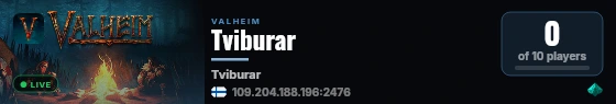 Tviburar live status badge