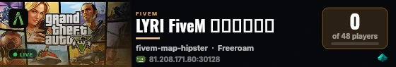 LYRI FiveM الفضية live status badge