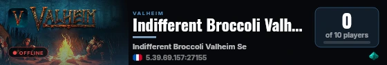 Indifferent Broccoli Valheim Server live status badge