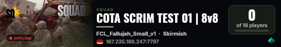 COTA SCRIM TEST 01 | 8v8 live status badge