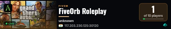 FiveOrb Roleplay live status badge