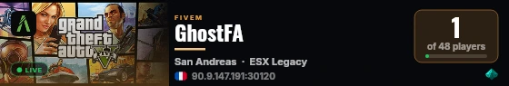 GhostFA | ESX Legacy Server live status badge