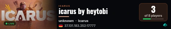 icarus by heytobi live status badge