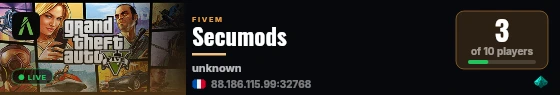 Secumods live status badge