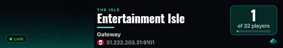Entertainment Isle live status badge