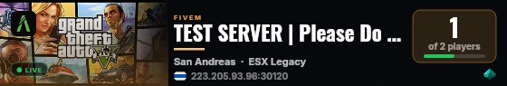 TEST SERVER | Please Do Not Join live status badge