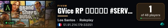 GVice RP ▬▬▬↭🡺 #SERVEUR↭FUN 🡸↭▬▬▬ 💜 live status badge