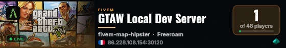 GTAW Local Dev Server live status badge
