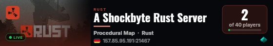 A Shockbyte Rust Server live status badge