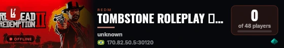 TOMBSTONE ROLEPLAY ◈ SEASON 1 live status badge