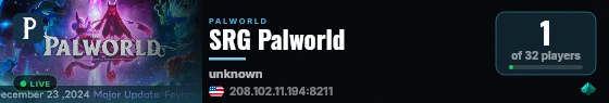 SRG Palworld live status badge
