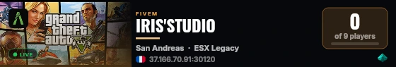 IRIS'STUDIO live status badge
