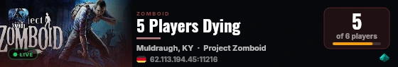 5 Players Dying live status badge