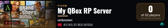 My QBox RP Server live status badge