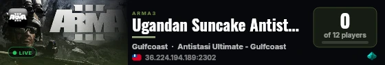 Ugandan Suncake Antistasi Ultimate live status badge