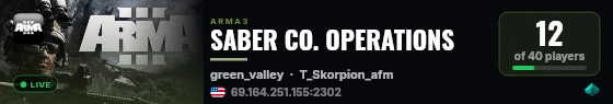 SABER CO. OPERATIONS live status badge