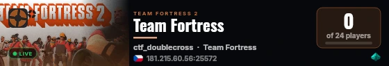 Team Fortress live status badge