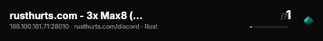rusthurts.com - 3x Max8 (Just wiped) live status badge