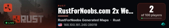 RustForNoobs.com 2x Weekly EU | Solo/Duo/Trio 17/09 17.09 No BP live status badge