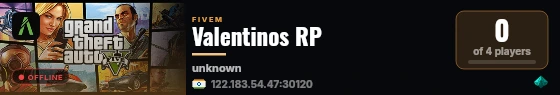 Valentinos RP live status badge
