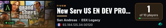 New Serv US EN DEV PROJET 2026/2027 live status badge