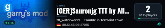 [GER]Sauronjg TTT by AllAround.cc|Custom|Balanced|FastDL| live status badge