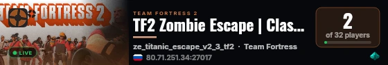 TF2 Zombie Escape | Classic | RU live status badge
