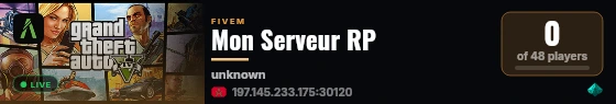 Mon Serveur RP live status badge