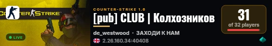 [pub] CLUB | Колхозников live status badge