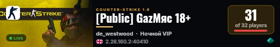 [Public] GazМяс 18+ live status badge