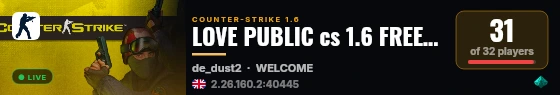 LOVE PUBLIC cs 1.6 FREE VIP live status badge