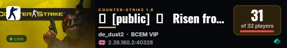 █  [public]  █   Risen from the Grave live status badge