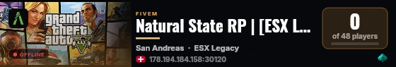 Natural State RP | [ESX Legacy] live status badge