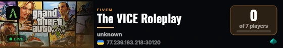 The VICE Roleplay live status badge