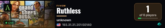 Ruthless live status badge