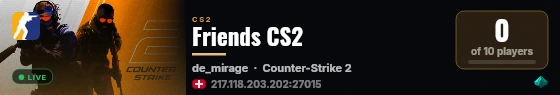 Friends CS2 live status badge