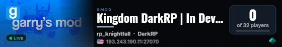 Kingdom DarkRP | In Development | By Huskeeze Gaming live status badge