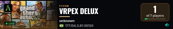 VRPEX DELUX live status badge