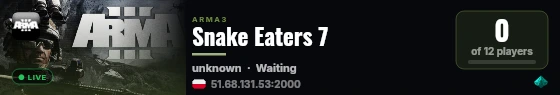Snake Eaters 7 live status badge
