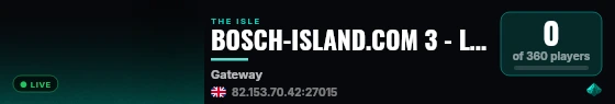 BOSCH-ISLAND.COM 3 - LAWLESS - PVP - VOICECHAT live status badge