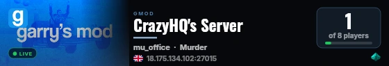 CrazyHQ's Server live status badge