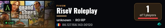 RiseV Roleplay live status badge