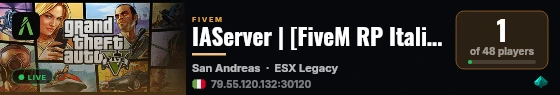 IAServer | [FiveM RP Italia - Strade & Euro] live status badge