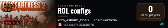 RGL configs live status badge