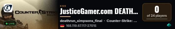 JusticeGamer.com DEATHRUN 1 /SSD/BHOP[FR/GER]" live status badge