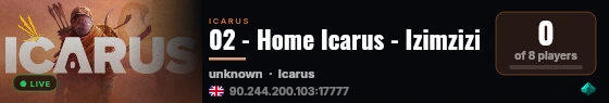 02 - Home Icarus - Izimzizi live status badge