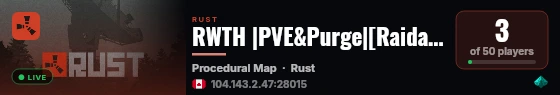 RWTH |PVE&Purge|[RaidableBase-SkillTree(Chill,Build,Shoot)] live status badge