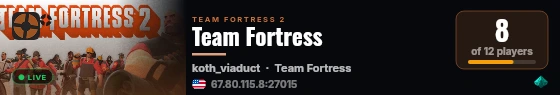 Team Fortress live status badge