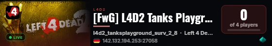 [FwG] L4D2 Tanks Playground Survival live status badge