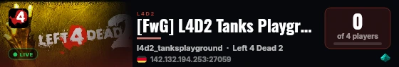 [FwG] L4D2 Tanks Playground Coop live status badge